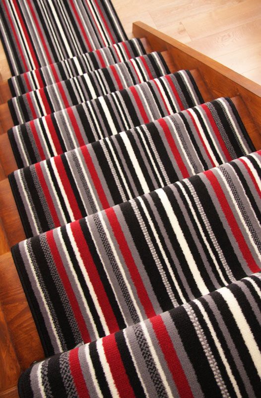 Lima Modern Striped Extra Long Cut to Measure Any Length Stair Carpet